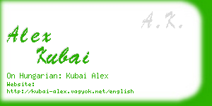 alex kubai business card